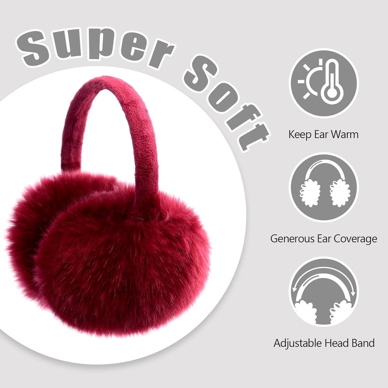 FSTEOE Winter Ear Muffs Women Warm Earmuff Girls Ear Warmers Soft Plush Outdoor Adjustable Ear Cover - Image 4
